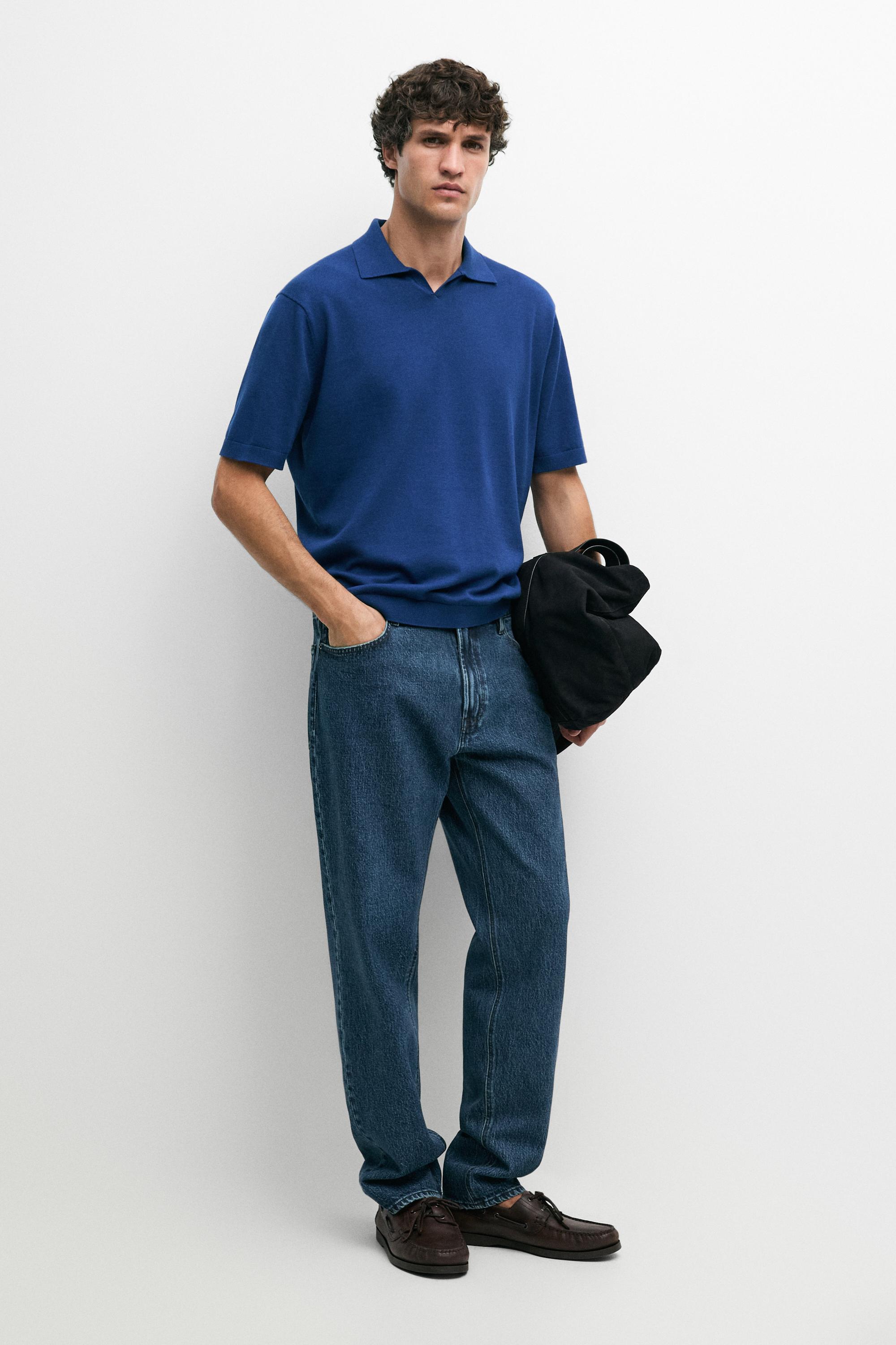 100% cotton V-neck knit polo - 489 | ZARA United States