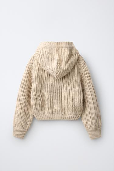 TEXT CARDIGAN — Beige 2