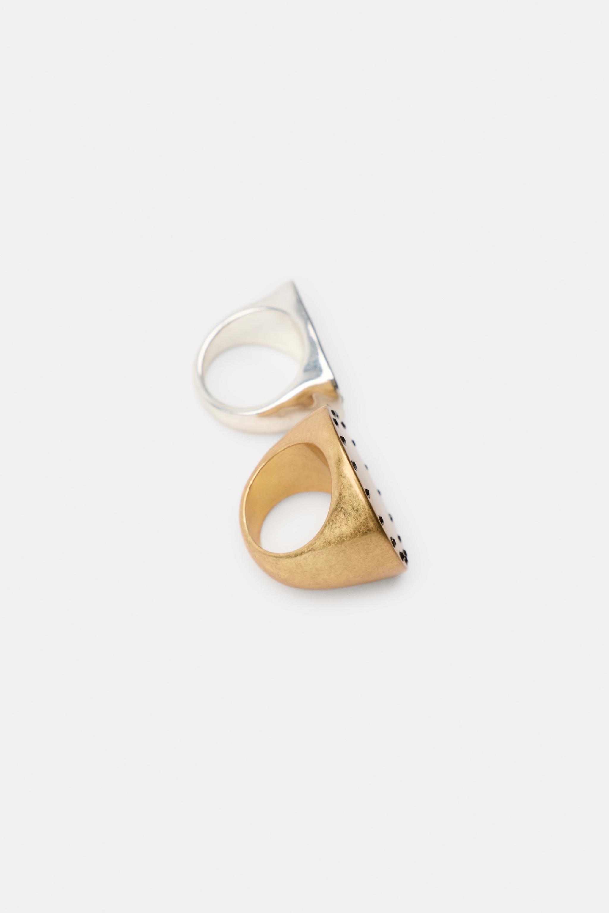 2-PACK OF COMBINED GEOMETRIC SHAPE RINGS