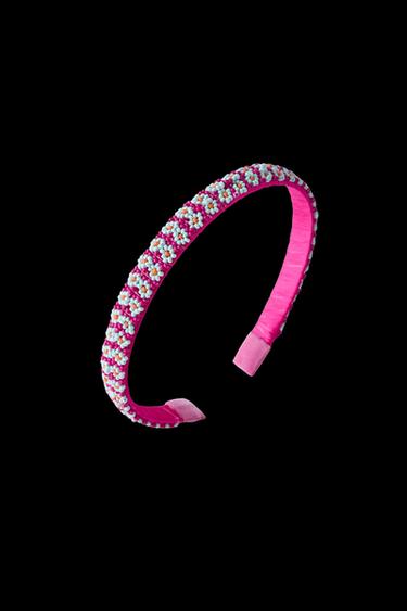 DIADEMA ABALORIOS FLORES - Fucsia de Zara