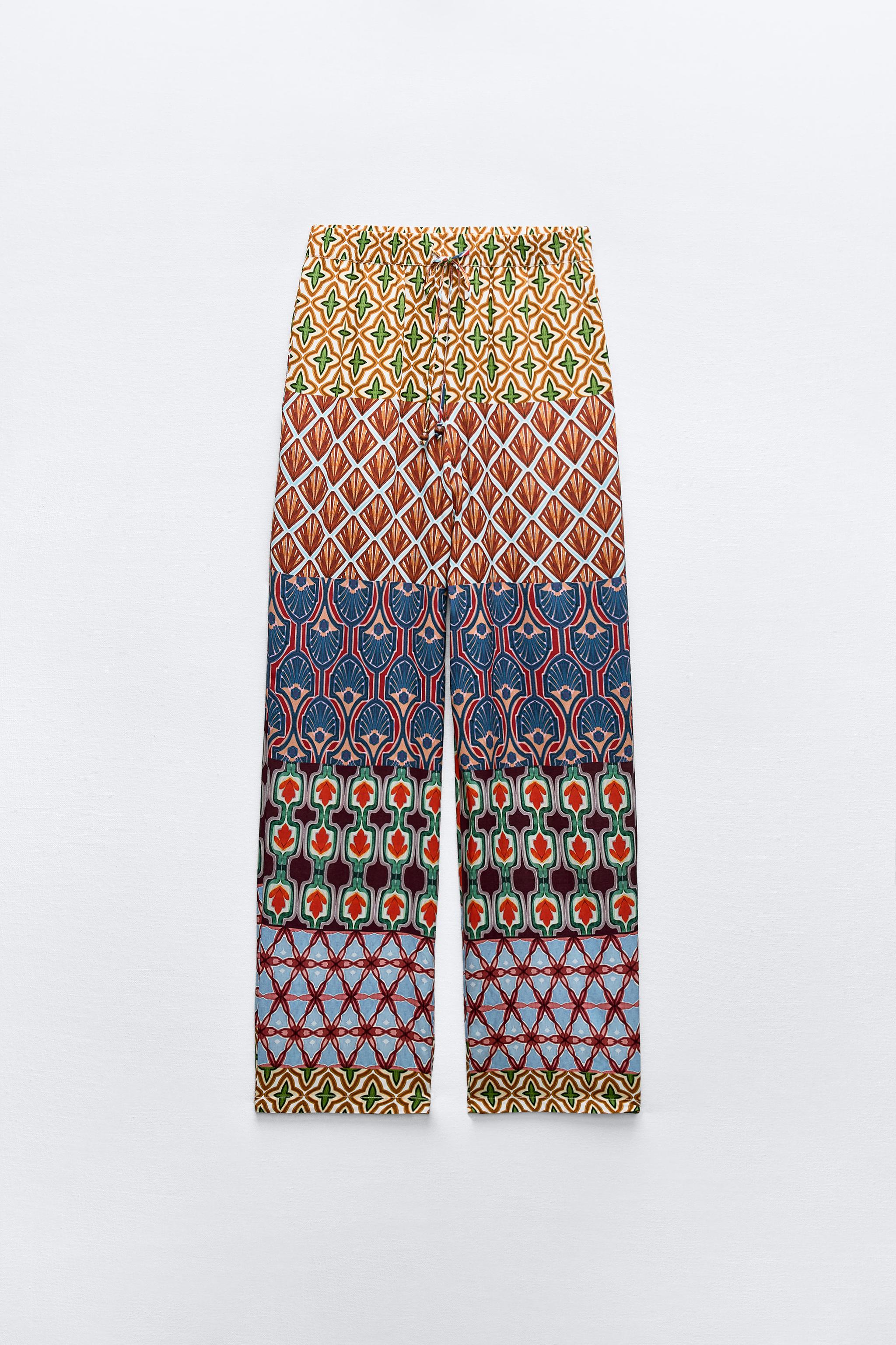 PRINTED WIDE LEG PANTS - Multicolored | ZARA Canada