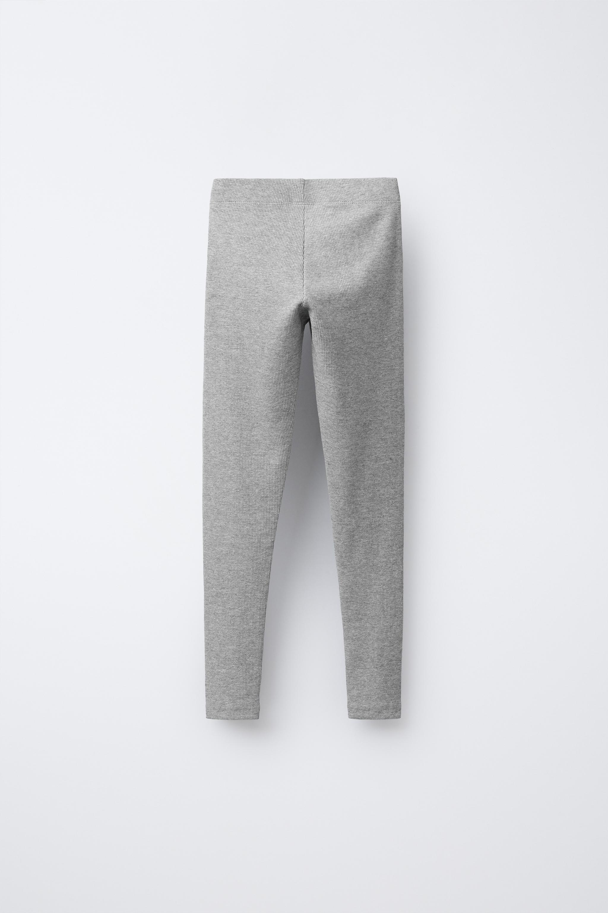 RIBBED LEGGINGS WITH LABEL