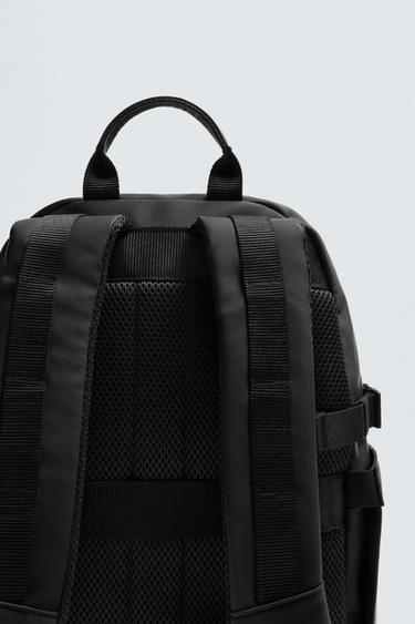 RUBBERISED MULTI-POCKET BACKPACK - Black by Zara - Image 2