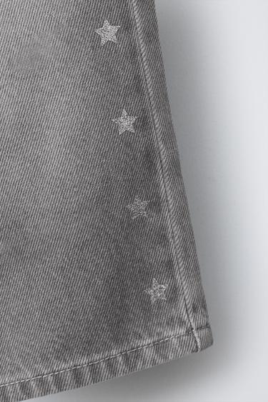 CULOTTE JEANS WITH STARS ON THE SIDES - Grey by Zara - Image 3