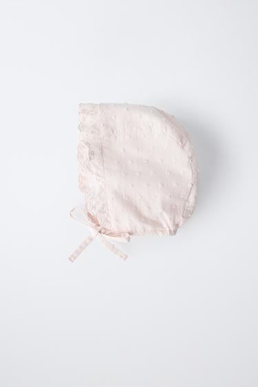 BONNET PLUMETIS À VOLANT - Rose pâle de Zara - Image 3