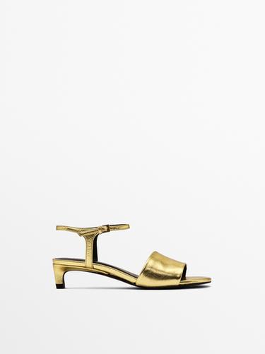 Zara Golden slide sandals - Gold