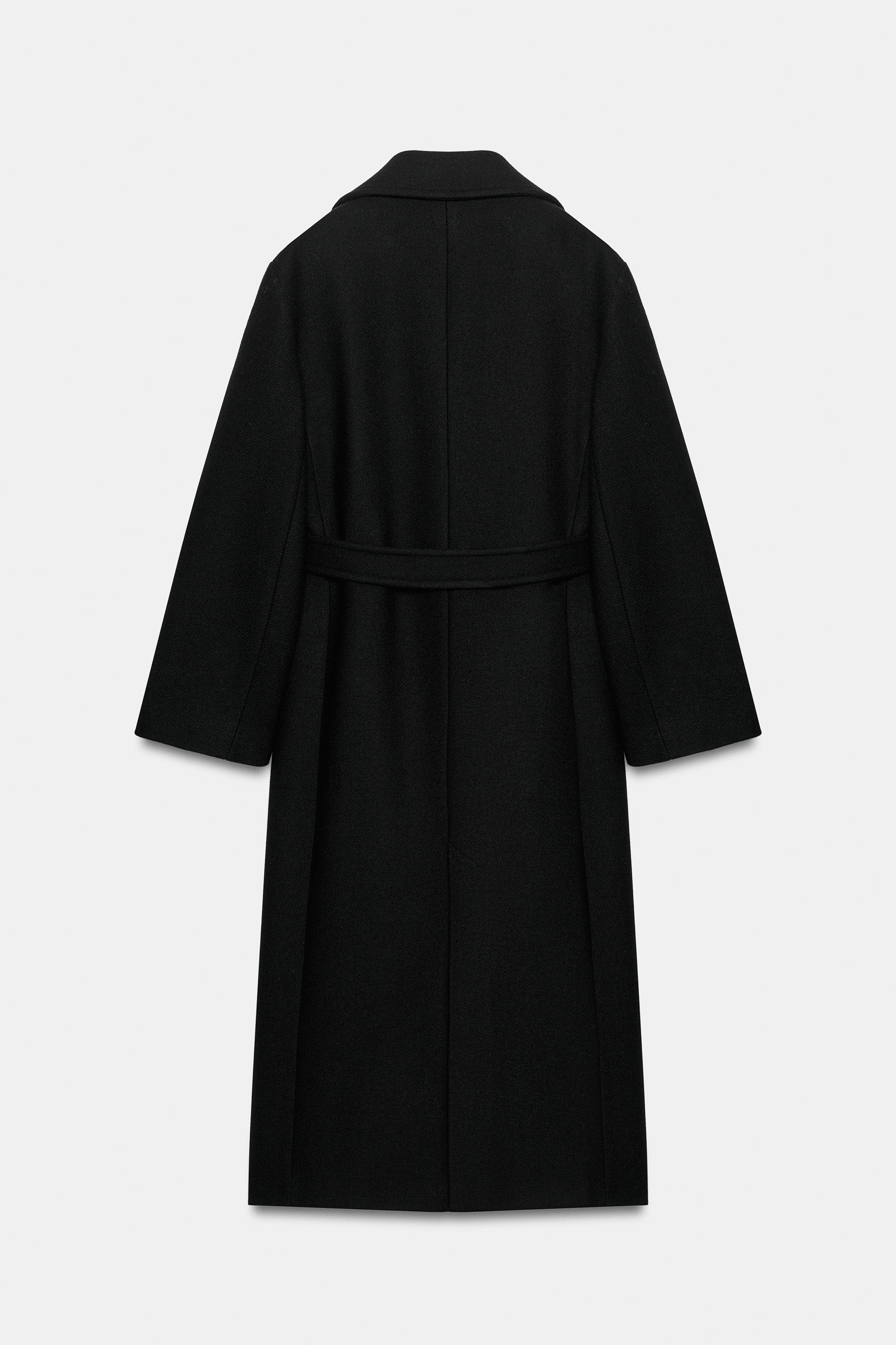 MANTEAU LONG AVEC LAINE ET CEINTURE