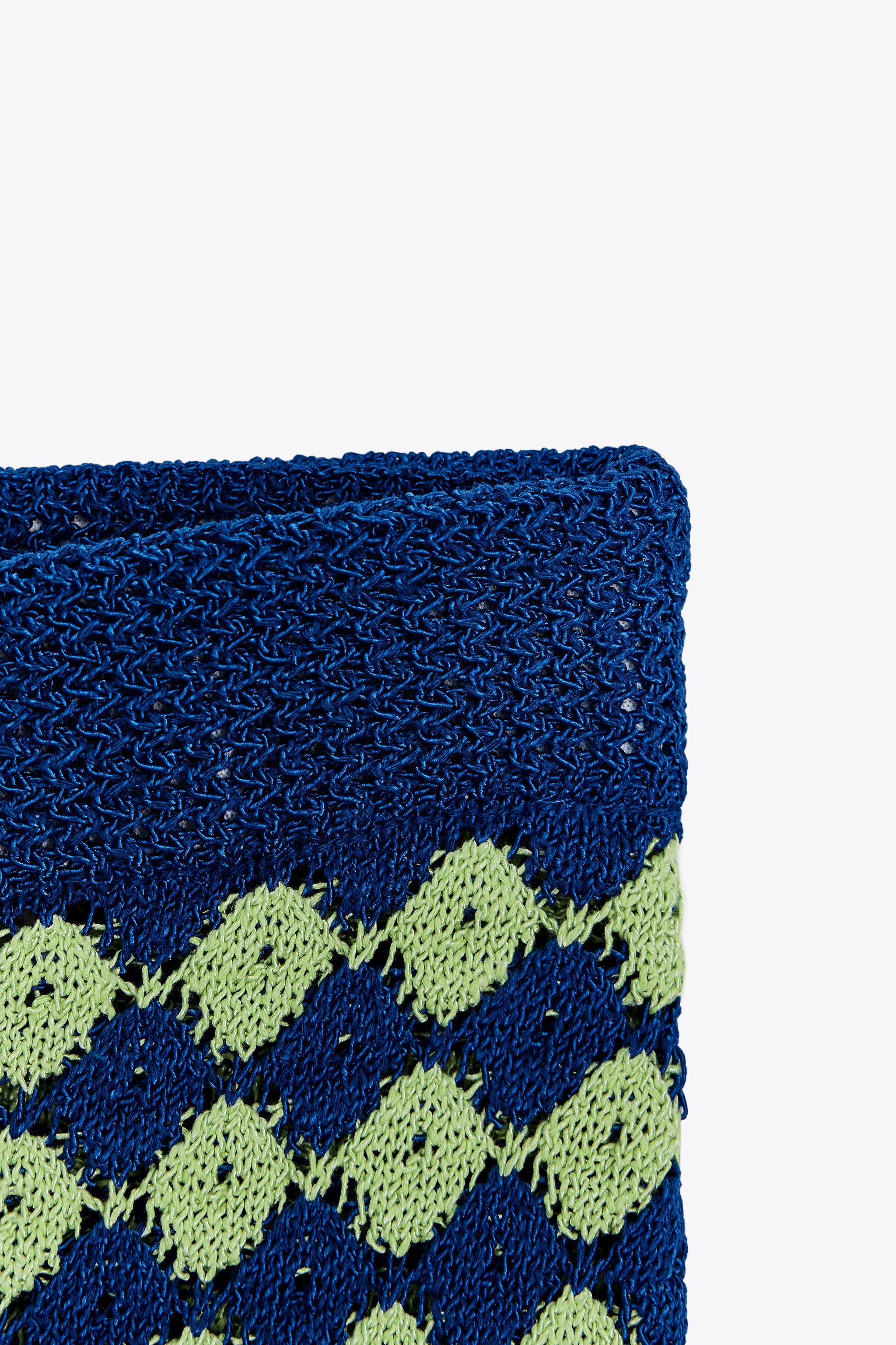 【ZARA】ストラクチャーニットスカート 6771/072/445 ストラクチャーニットスカート - ブルー/グリーン | ZARA Japan
