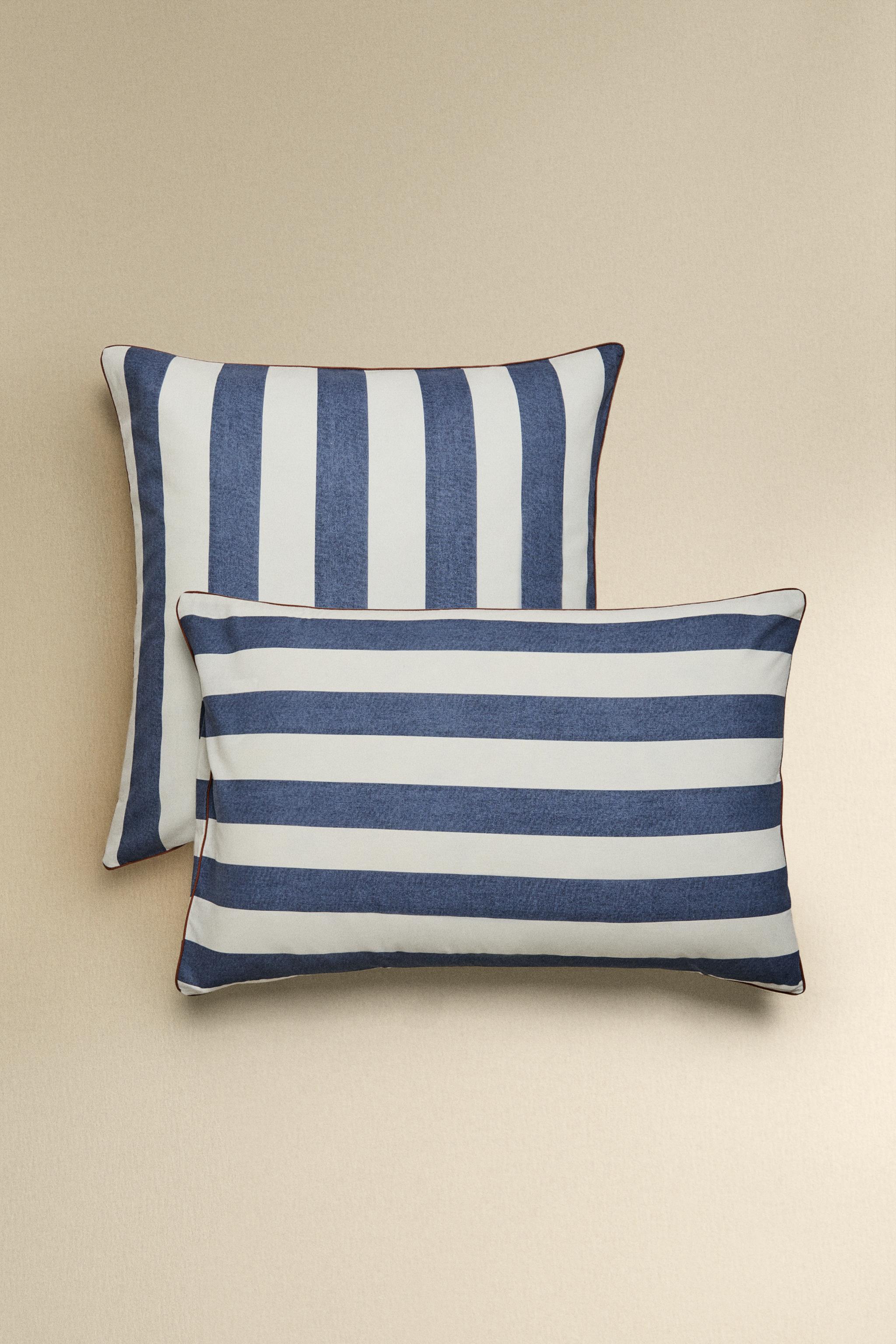 FADED COTTON STRIPED PILLOWCASE