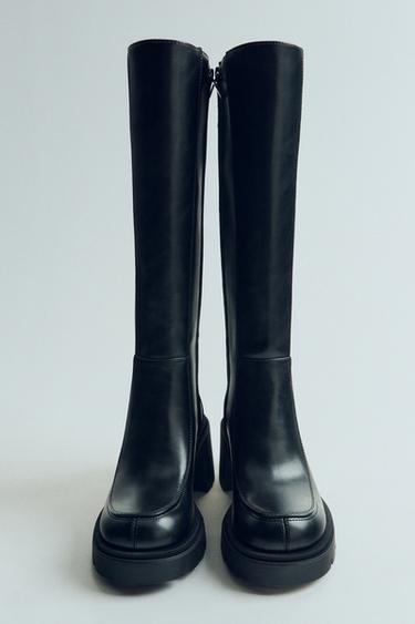 HEELED BOOTS WITH LUG SOLE - Black by Zara