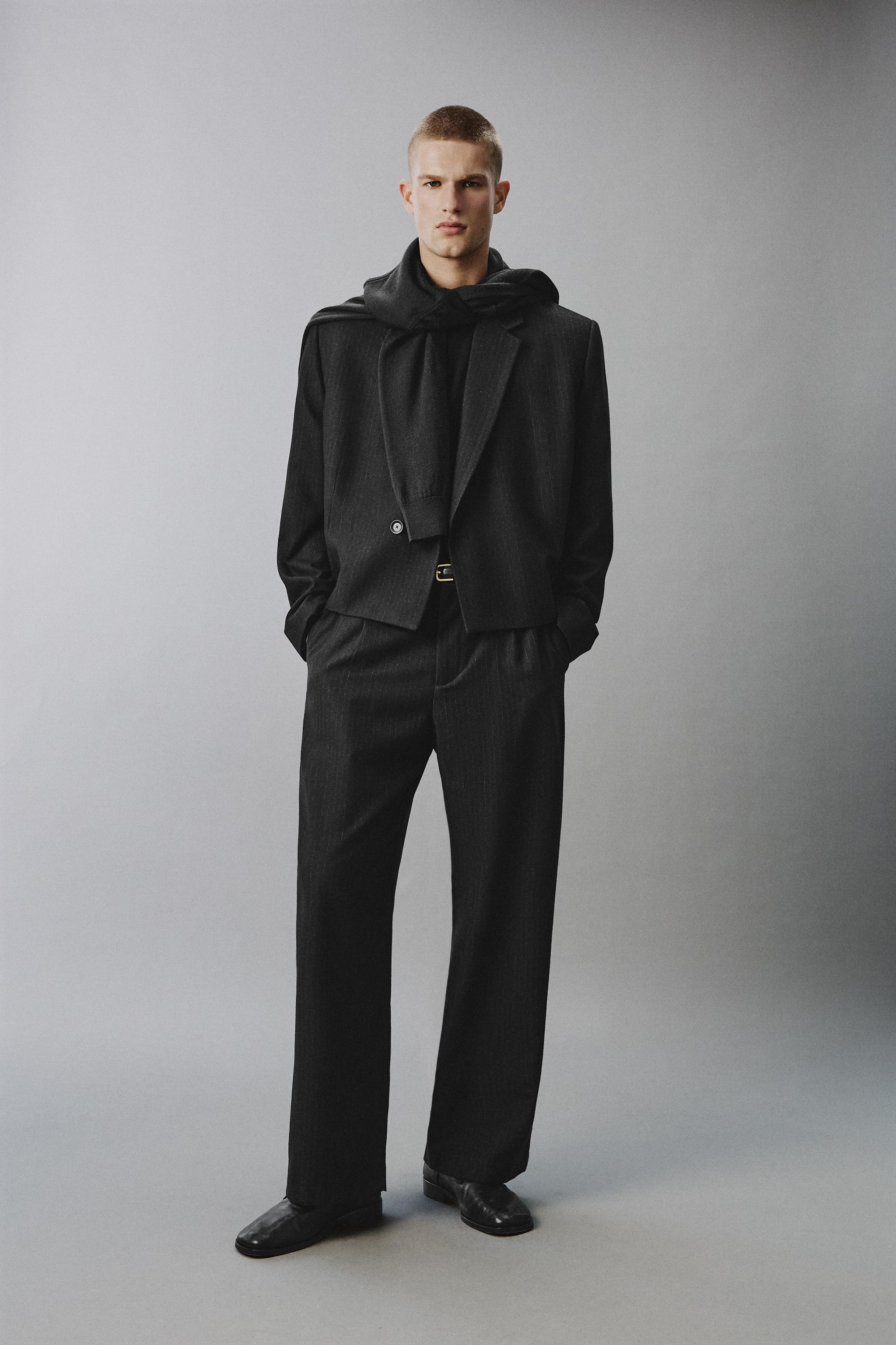 PANTALON À PLIS DE COSTUME RAYURES TENNIS