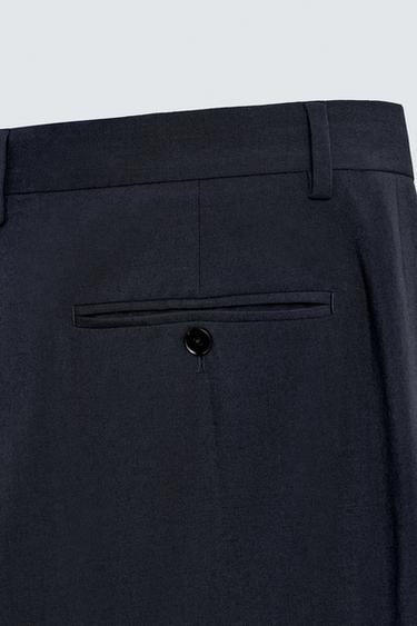 100% WOOL SUIT TROUSERS - Navy blue by Zara - Image 9