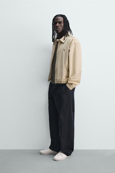 BLOUSON COURTE COUPE BRODÉE - Jaune clair de Zara - Image 3