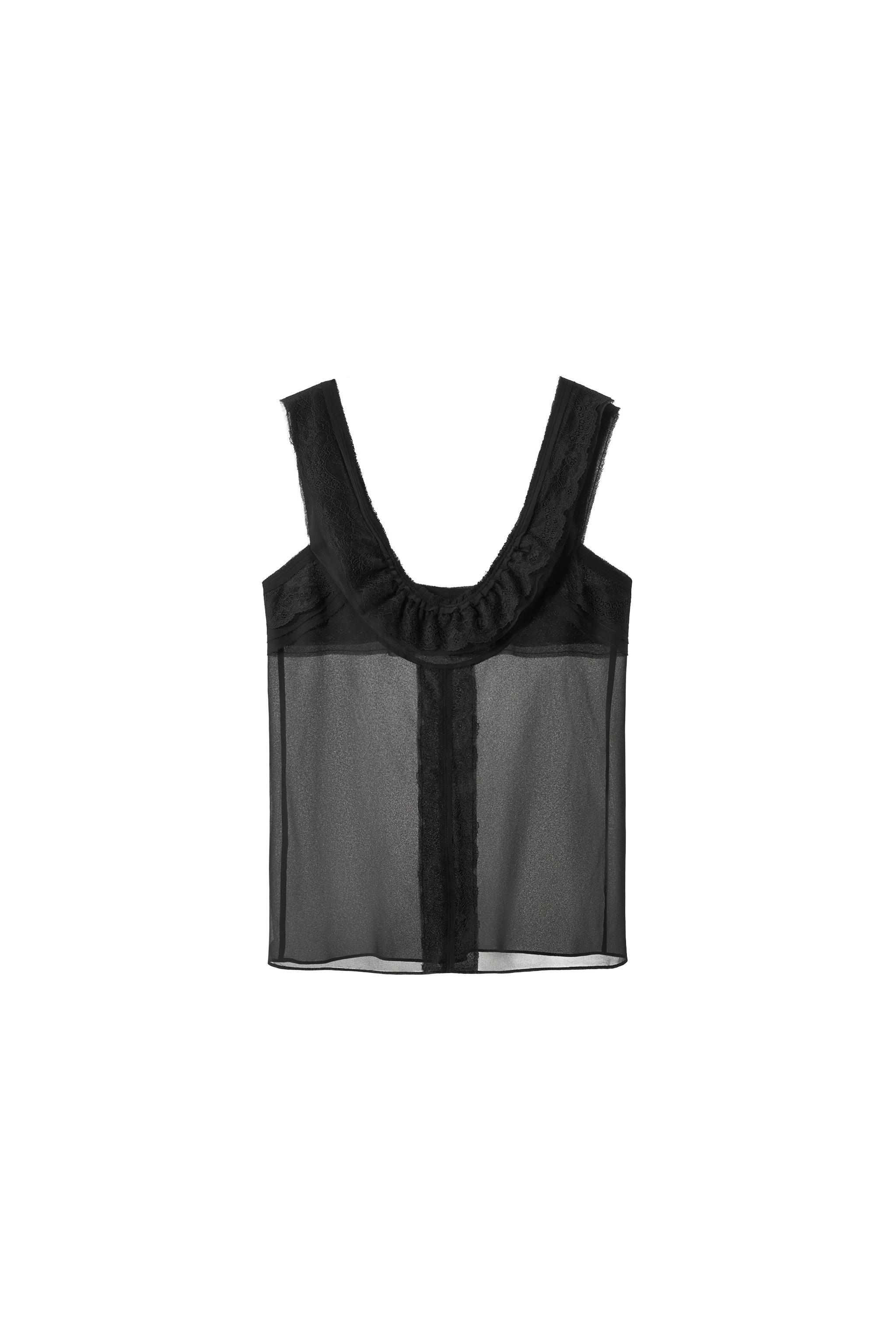 ZW COLLECTION LACE LINGERIE-STYLE TOP - Black | ZARA Canada