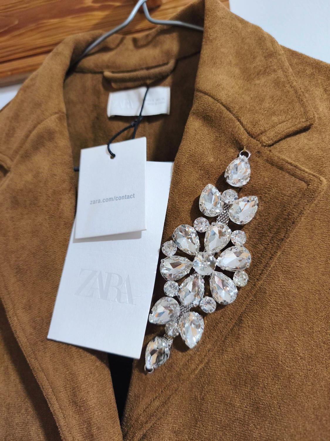 FAUX SUEDE BROOCH FROCK COAT - Image 6