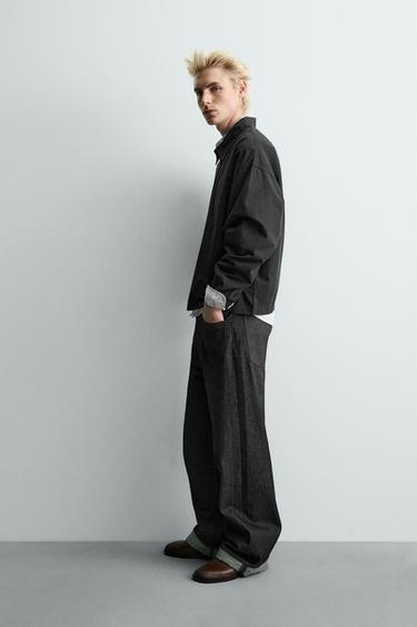 POLO À ZIP BRODÉ - Gris / Bleu de Zara - Image 3