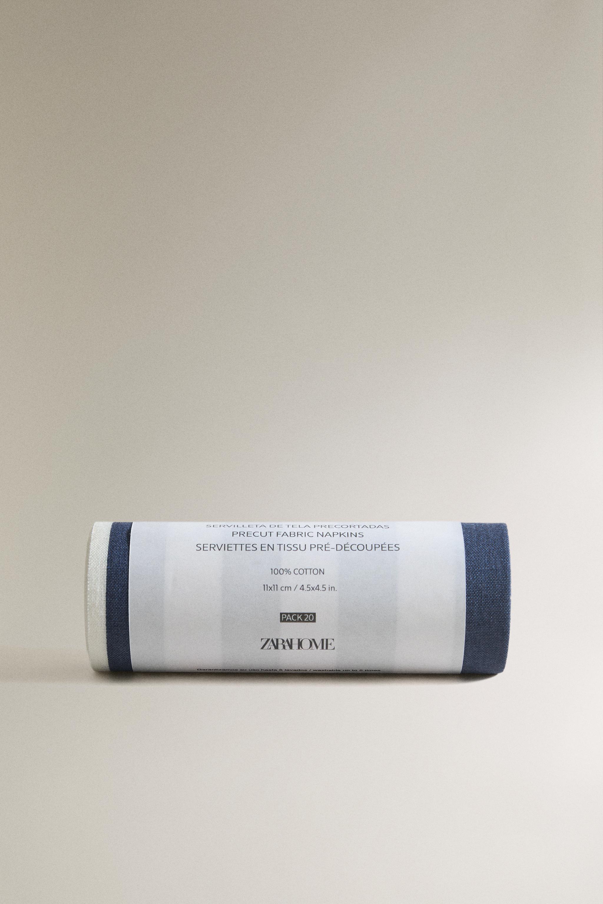 LOT DE 20 SERVIETTES DE TABLE EN COTON RÉUTILISABLES À RAYURES