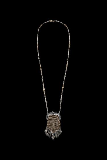 Zara COMBINED JEWELED BAG NECKLACE - Gold / Silver