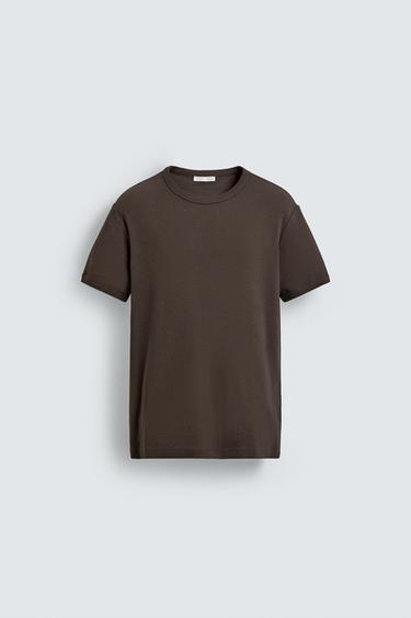 PLAYERA REGULAR FIT - Marrón de Zara - Imagen 0