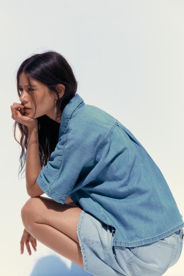 TRF DENIM SHIRT - Blue by Zara - Image 5