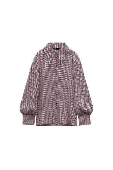 FLORAL PRINT SATIN SHIRT