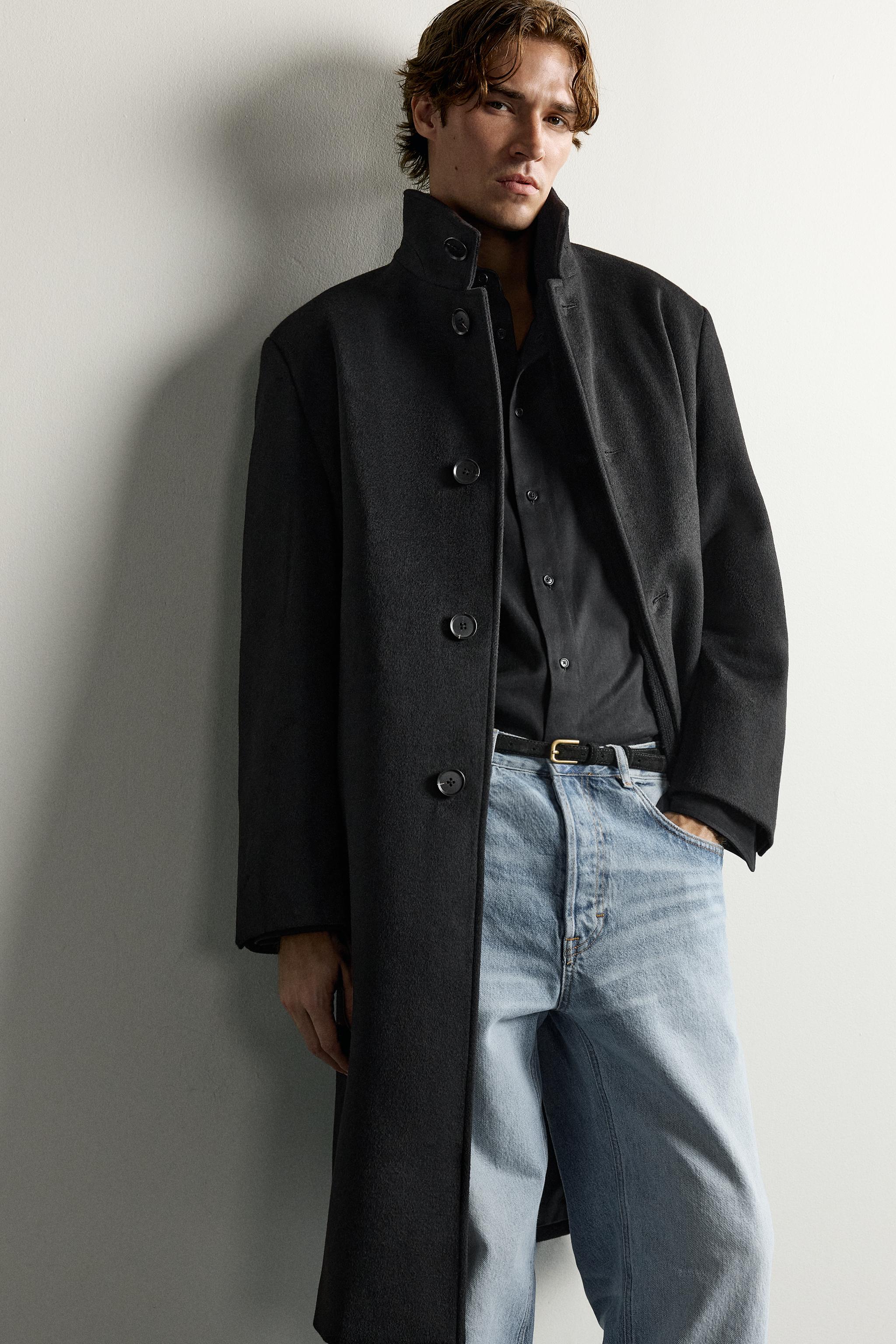 ハイネック リラックスフィットコート - ブラック | ZARA Japan / 日本
