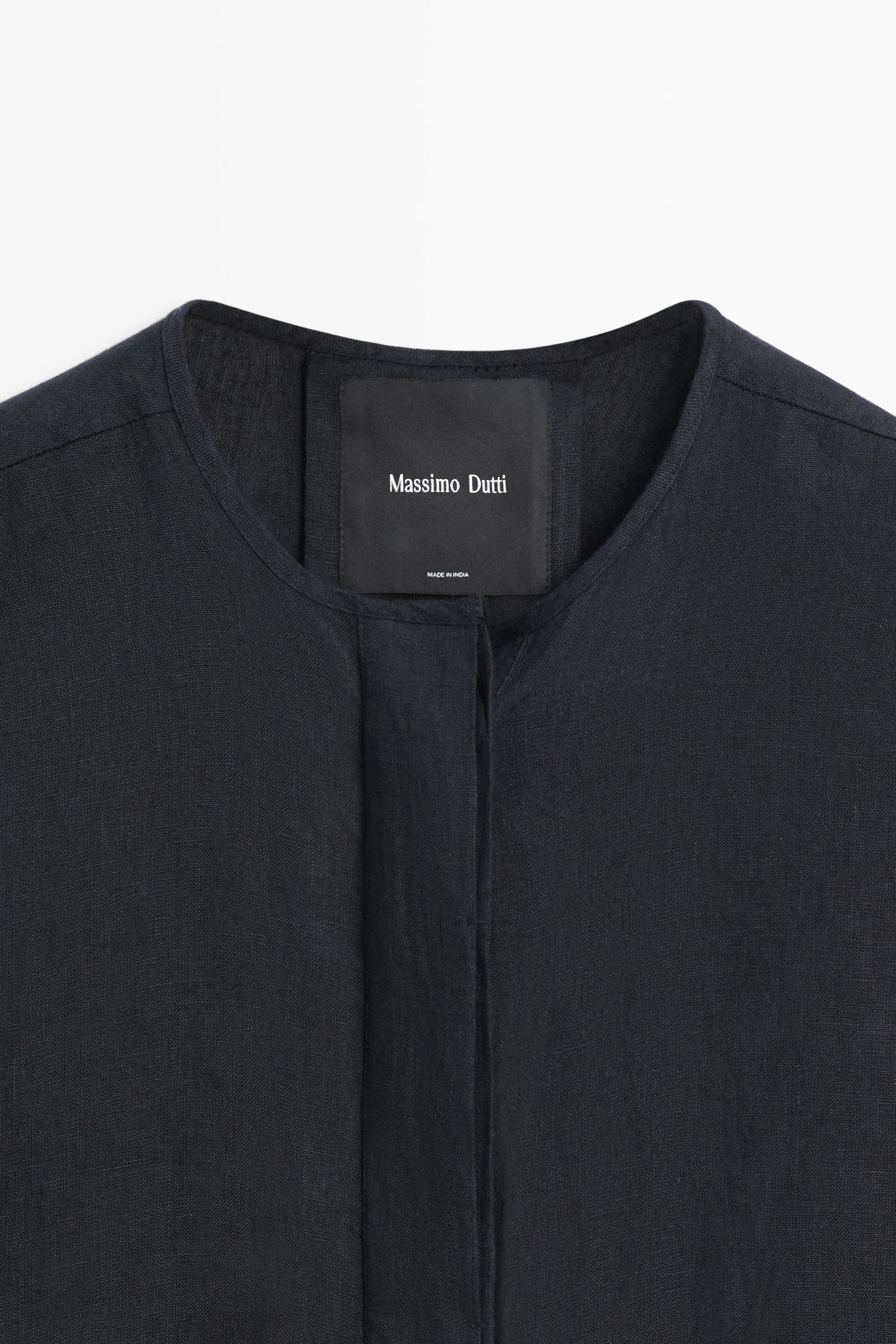 100% linen puff bomber jacket