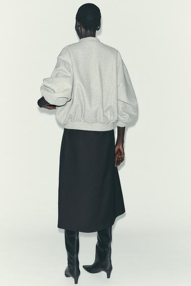 SOFT OVERSIZE BOMBER JACKET - Grey by Zara - Image 5