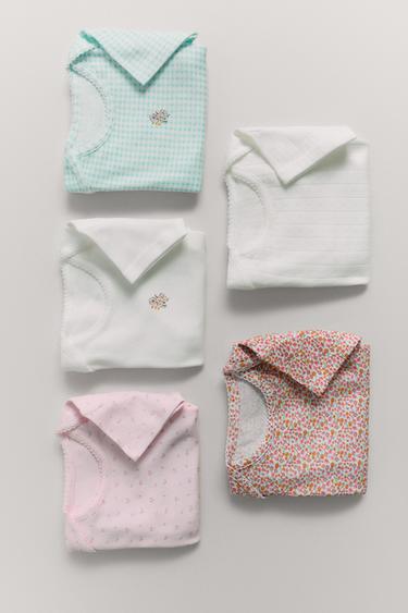 5-PACK OF PATCHWORK BODYSUITS - Multicoloured by Zara