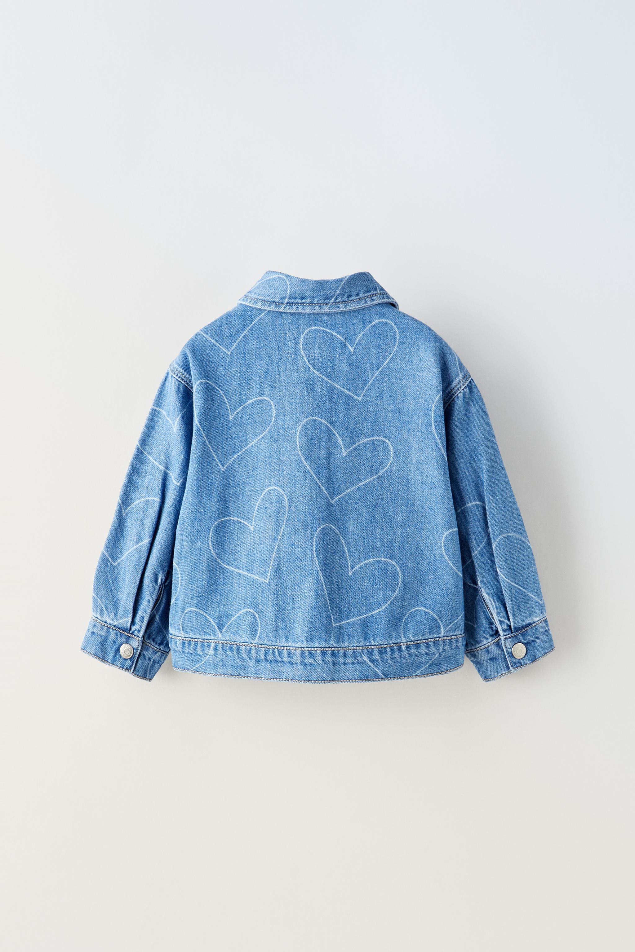 ハート デニム シャツジャケット - ブルー | ZARA Japan / 日本