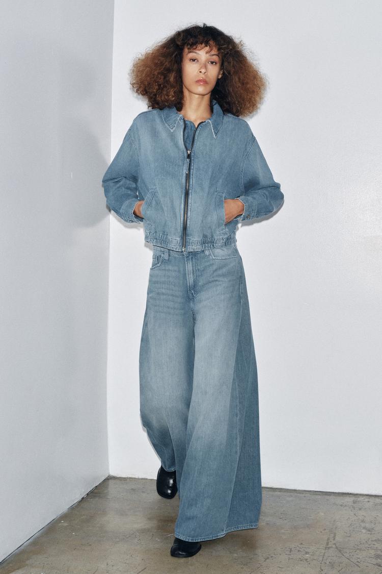 ZW COLLECTION DENIM BOMBER JACKET