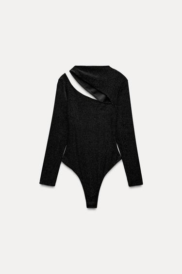 BODY TERCIOPELO BRILLOS - Negro de Zara