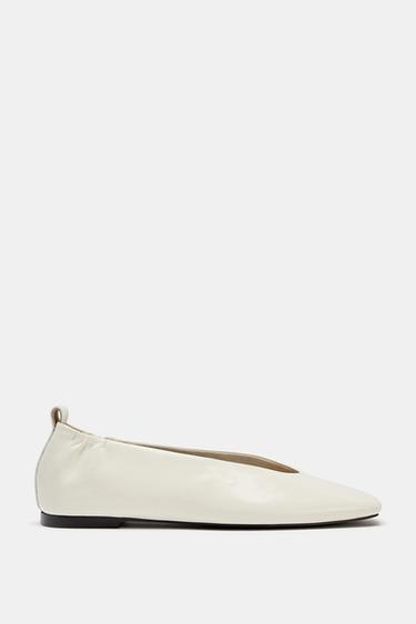КОЖАНЫЕ БАЛЕТКИ LIMITED EDITION — Белый от Zara