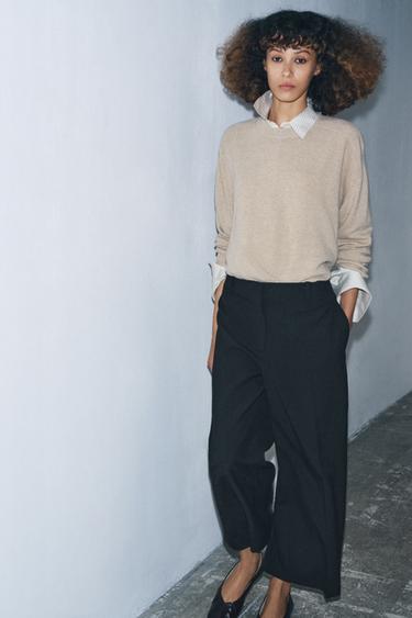 Zara ZW COLLECTION CROP PANTS - Black - Image 0