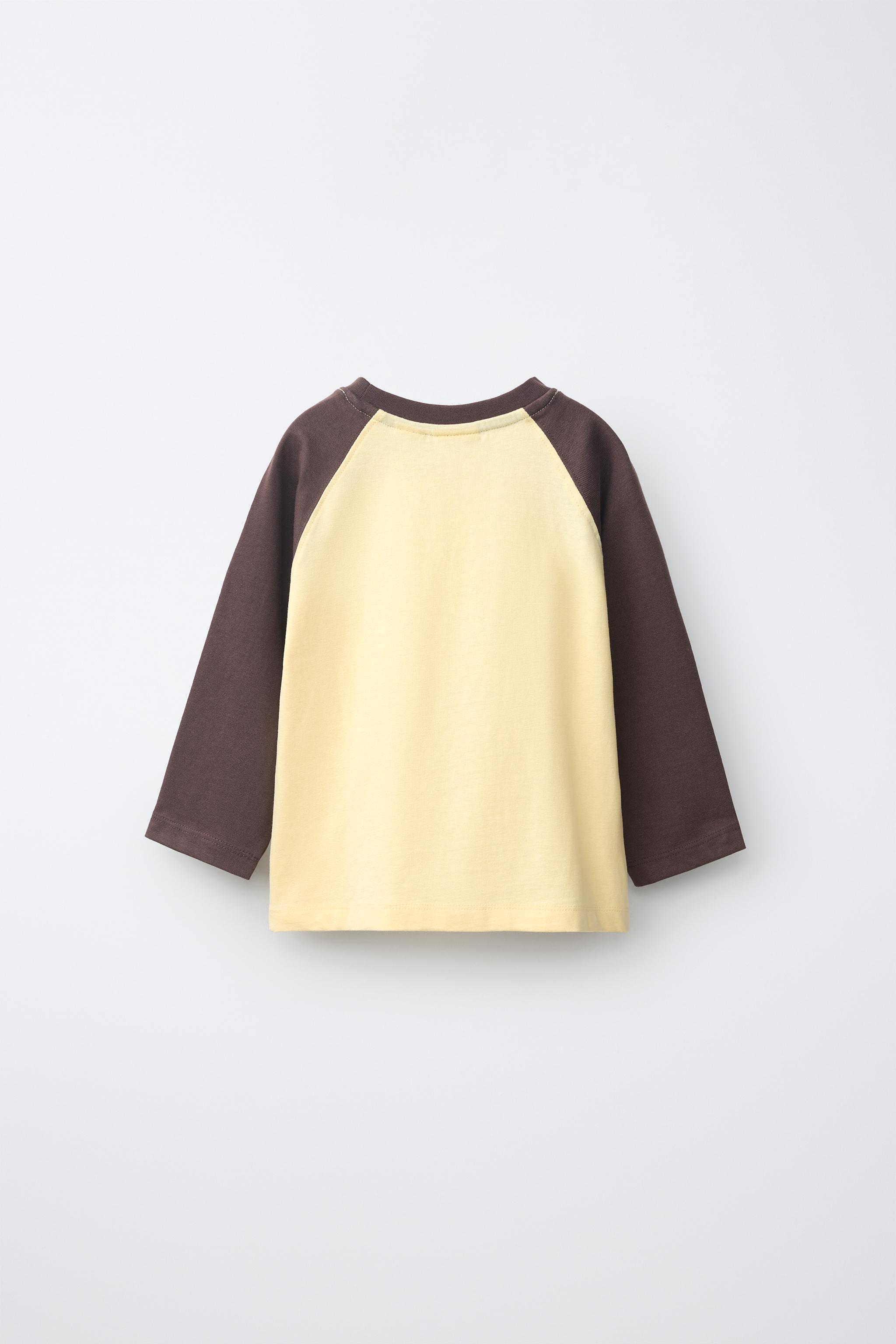 Детские футболки Zara EMBROIDERED TEXT RAGLAN SLEEVE T-SHIRT — фото 3