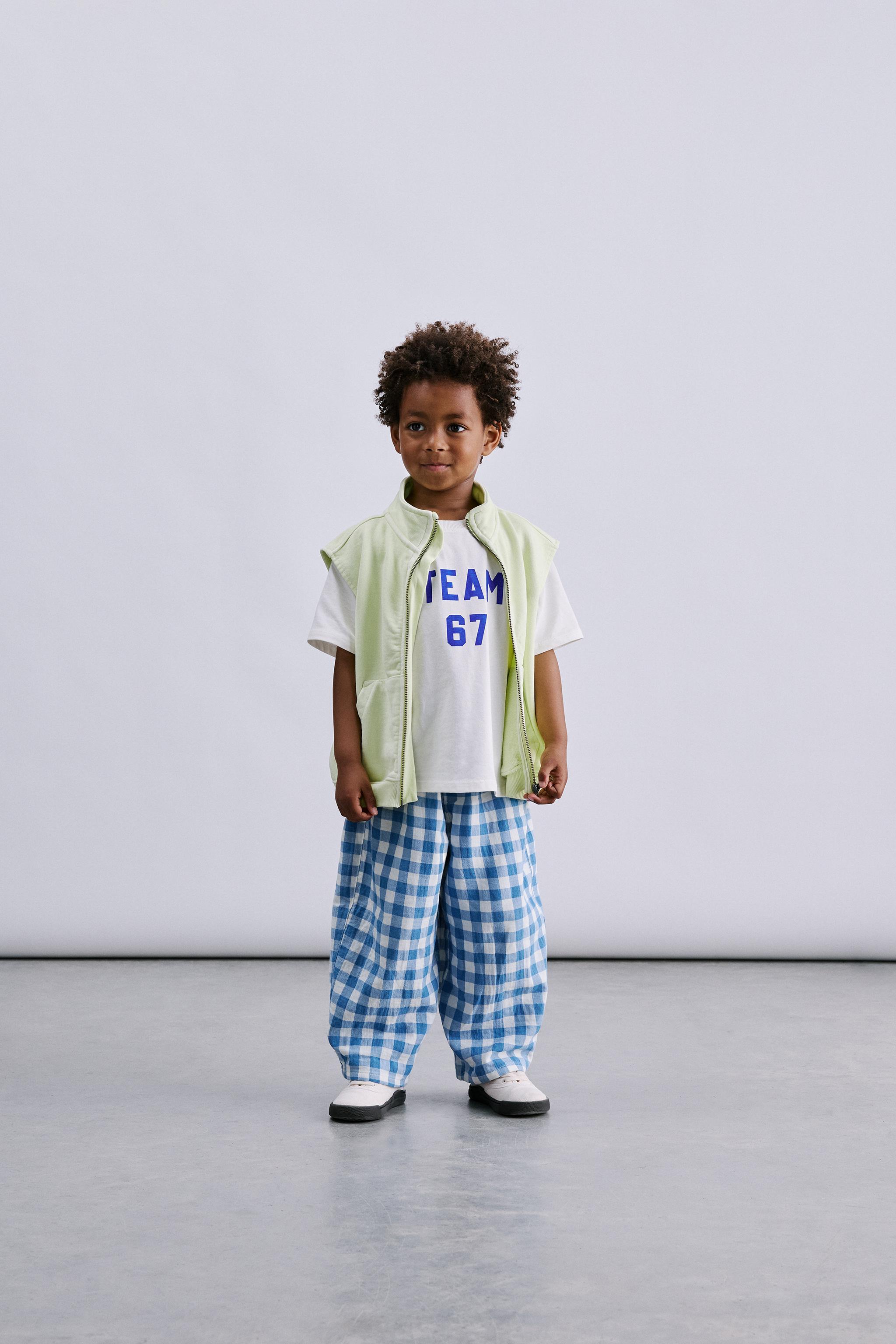 GINGHAM TEXTURED PANTS