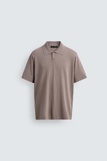 POLO REGULAR FIT ESTRUTURADO - Bege da Zara