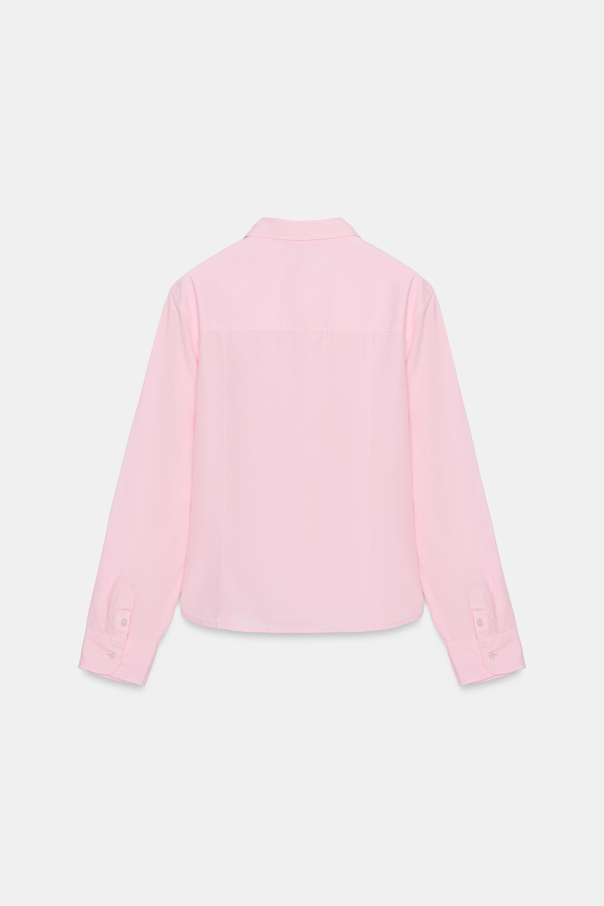 PLAIN POPLIN SHIRT — Pink