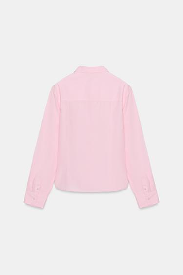 CHEMISE UNIE EN POPELINE - Rose de Zara - Image 5