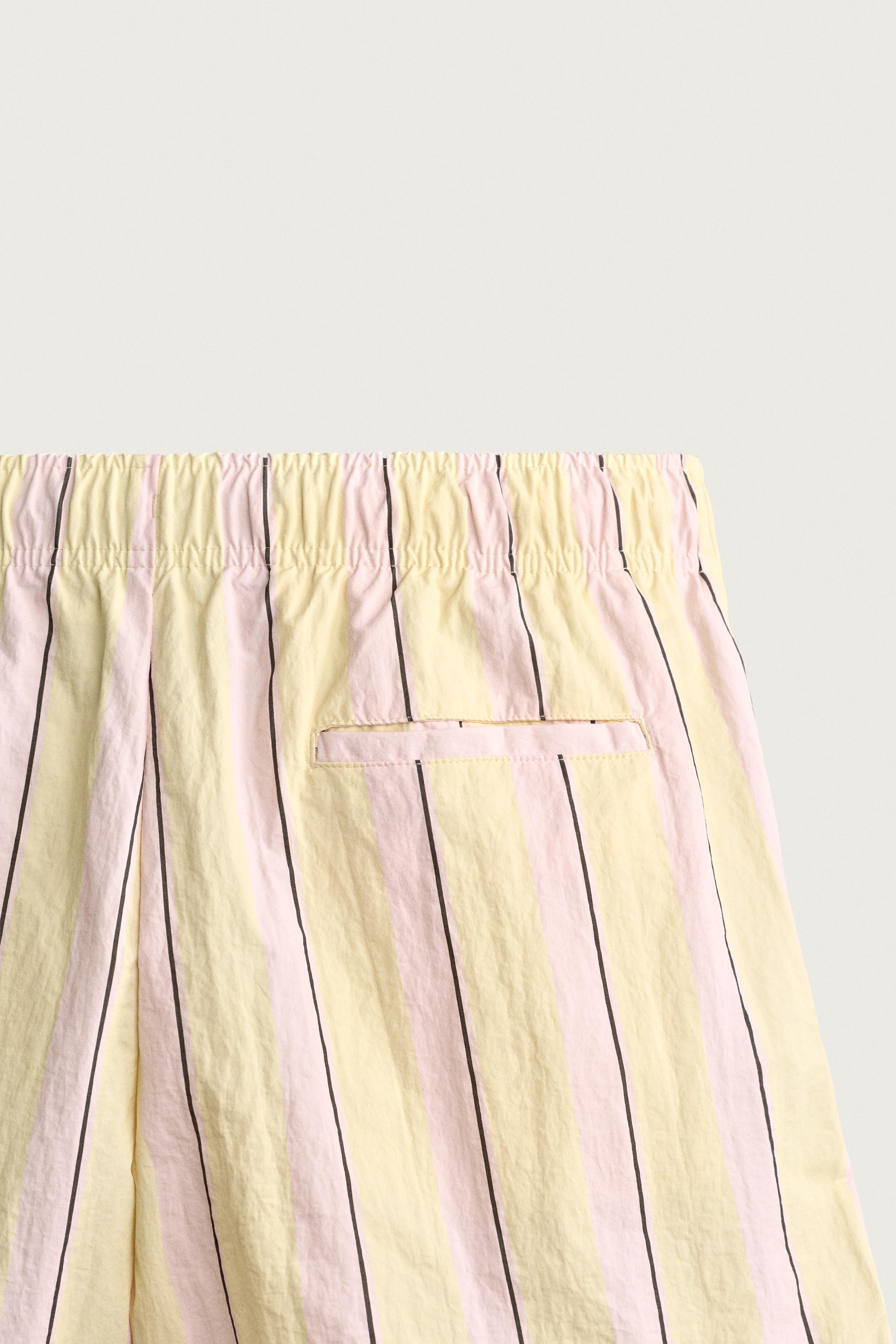 MAILLOT DE BAIN MI-LONG À RAYURES