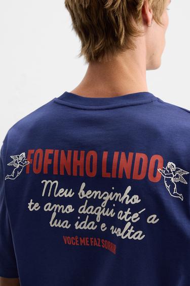 HEART PRINT SLOGAN T-SHIRT - Navy blue by Zara
