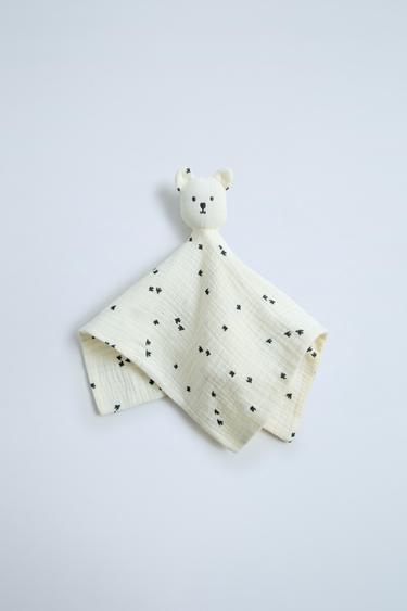 BEAR CUDDLY SOFT TOY WITH BOWS - Ecru by Zara