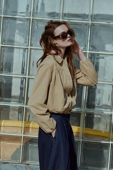 BLOUSON BALLON - Marron clair de Zara - Image 5