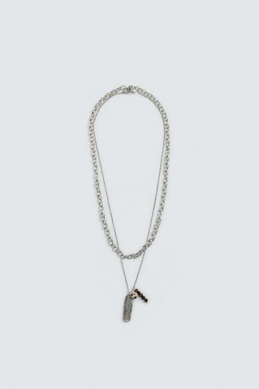 Zara PACK OF 2 COMBINED NECKLACES - Silver