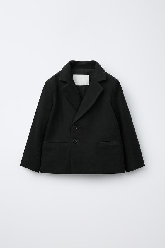 TEXTURED VELVET SUIT BLAZER - Black by Zara - Image 0
