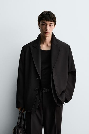 DETACHABLE LAPEL BLAZER SUIT - Black by Zara