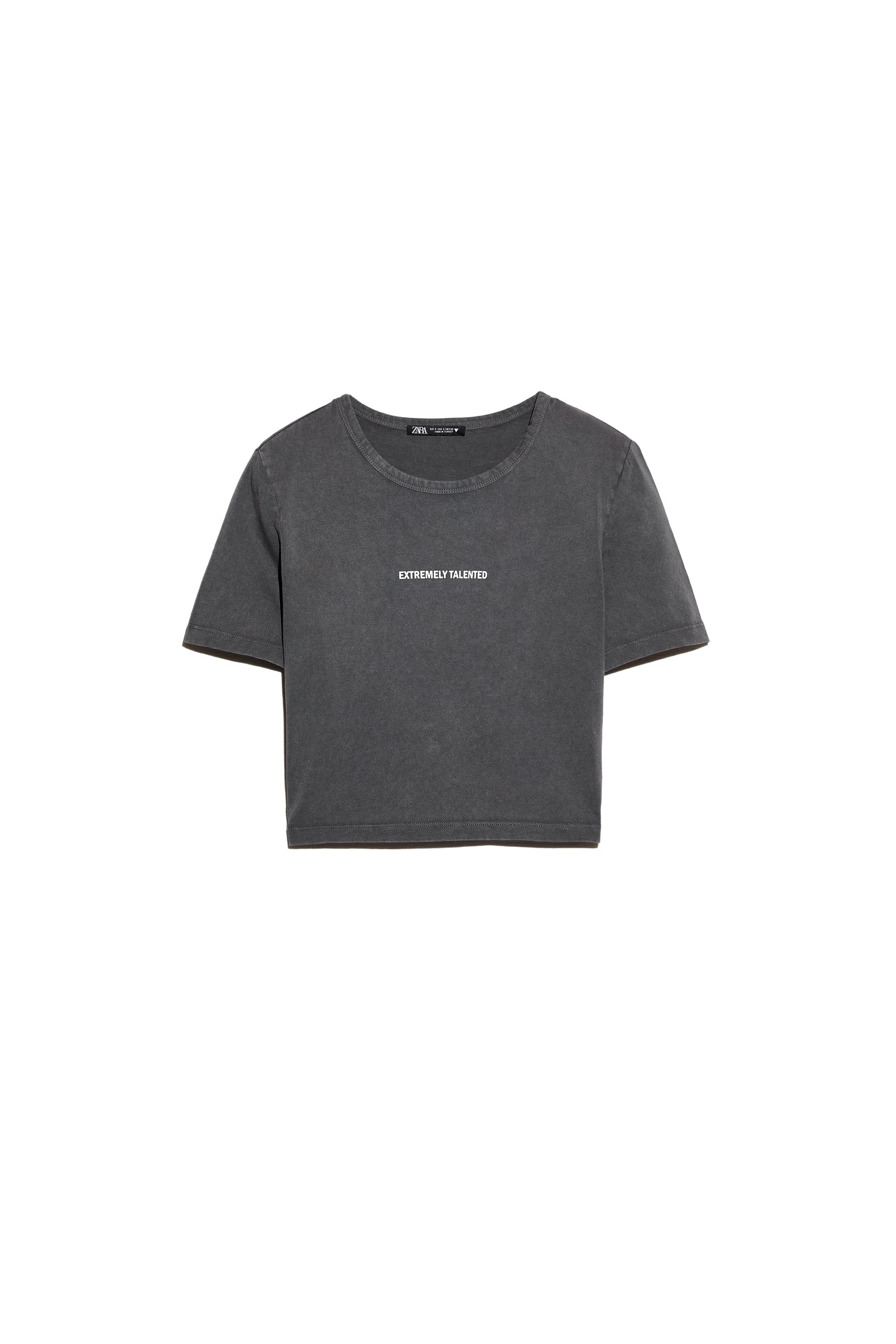 TEXT PRINT SHOULDER PAD SHIRT | SECOND HAND | Zara Preowned