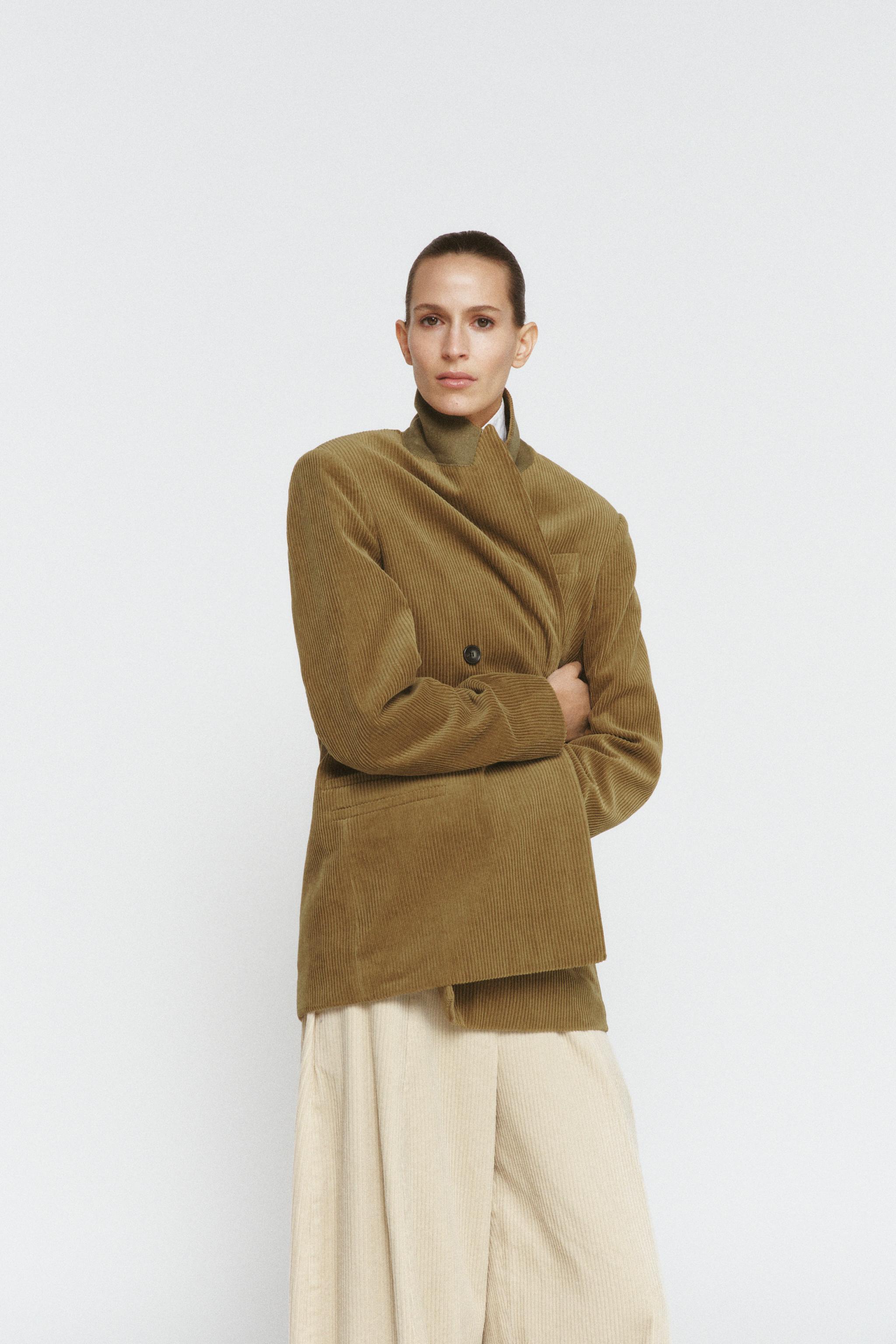 ZARy 　ページ OVERSIZED CORDUROY BLAZER ZW COLLECTION LIMITED EDITION - Olive