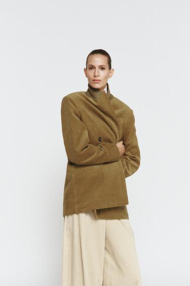 OVERSIZE CORDUROY BLAZER ZW COLLECTION LIMITED EDITION - Olive green by Zara - Image 1