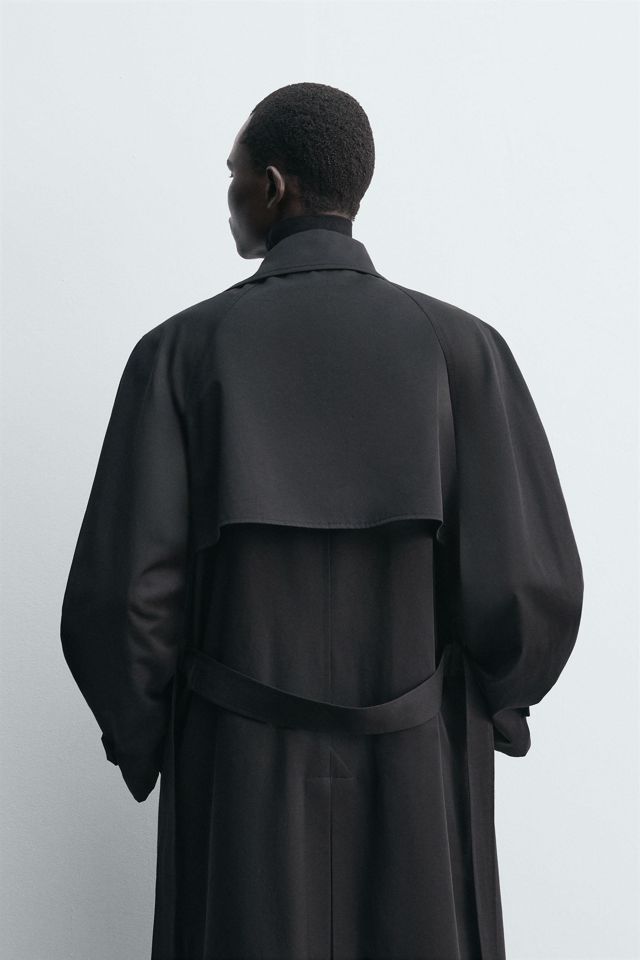 ワイドマント型トレンチコート　ブラック 撥水加工マントコート トレンチコート - ブラック | ZARA Japan